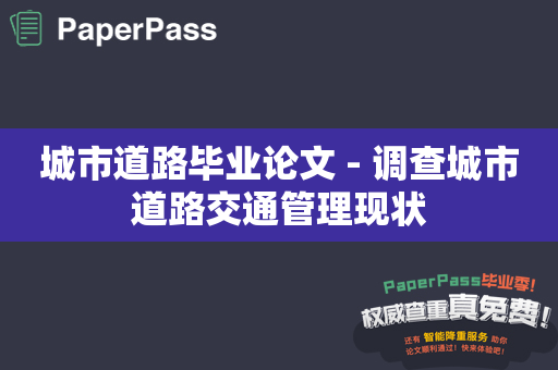 城市道路毕业论文 - 调查城市道路交通管理现状