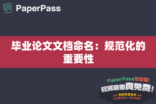 毕业论文文档命名：规范化的重要性