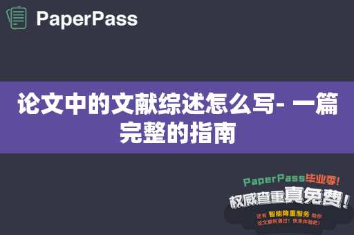 论文中的文献综述怎么写- 一篇完整的指南