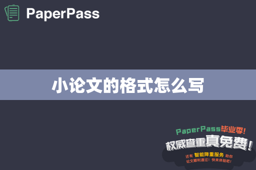 小论文的格式怎么写