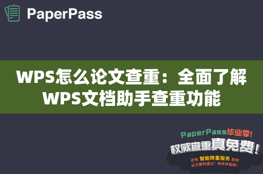 WPS怎么论文查重：全面了解WPS文档助手查重功能