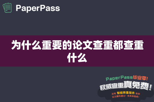 为什么重要的论文查重都查重什么