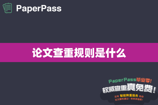 论文查重规则是什么