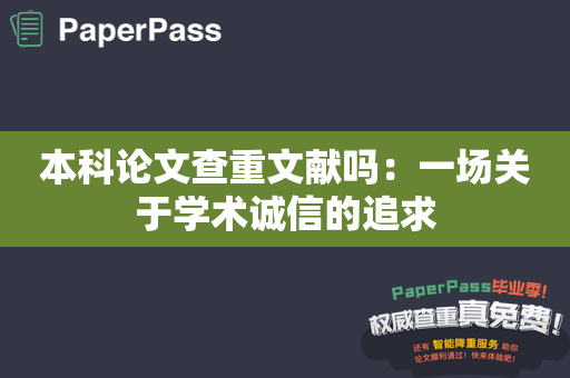 本科论文查重文献吗：一场关于学术诚信的追求