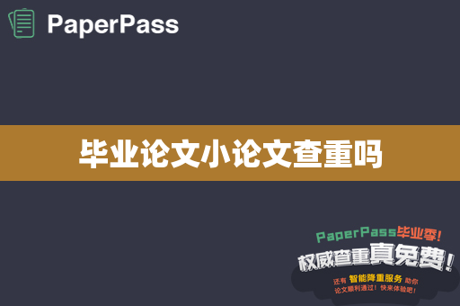 毕业论文小论文查重吗