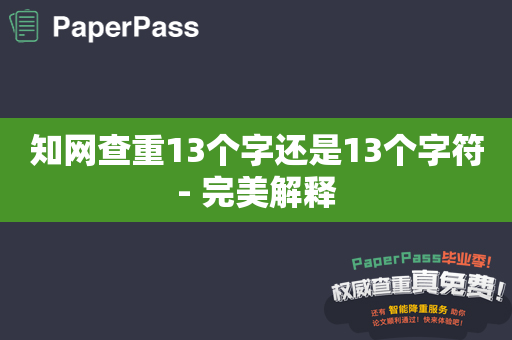 知网查重13个字还是13个字符- 完美解释