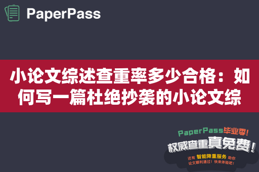 小论文综述查重率多少合格：如何写一篇杜绝抄袭的小论文综述