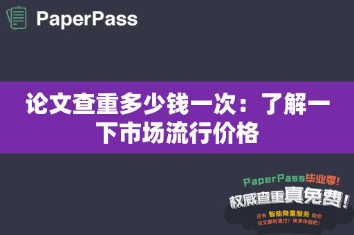 论文查重多少钱一次：了解一下市场流行价格