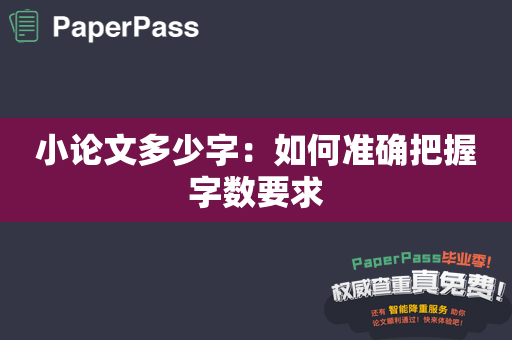 小论文多少字：如何准确把握字数要求