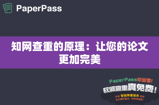 知网查重的原理：让您的论文更加完美