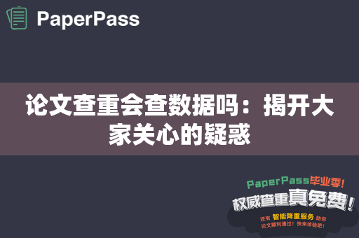 论文查重会查数据吗：揭开大家关心的疑惑