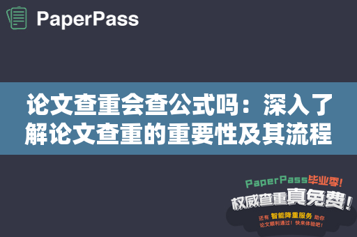 论文查重会查公式吗：深入了解论文查重的重要性及其流程