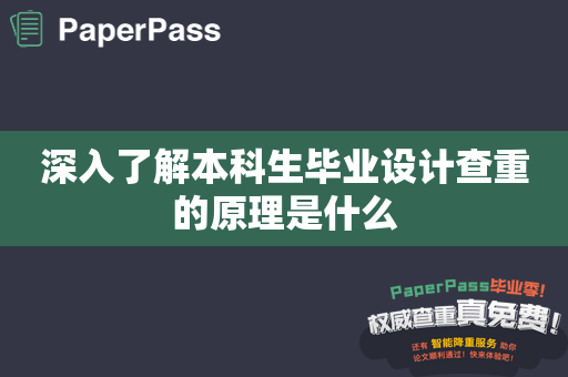 深入了解本科生毕业设计查重的原理是什么