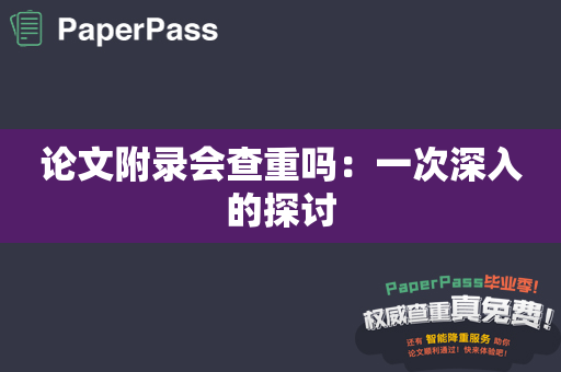 论文附录会查重吗：一次深入的探讨