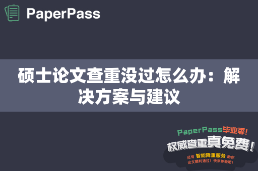 硕士论文查重没过怎么办：解决方案与建议