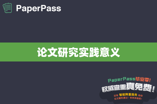 论文研究实践意义